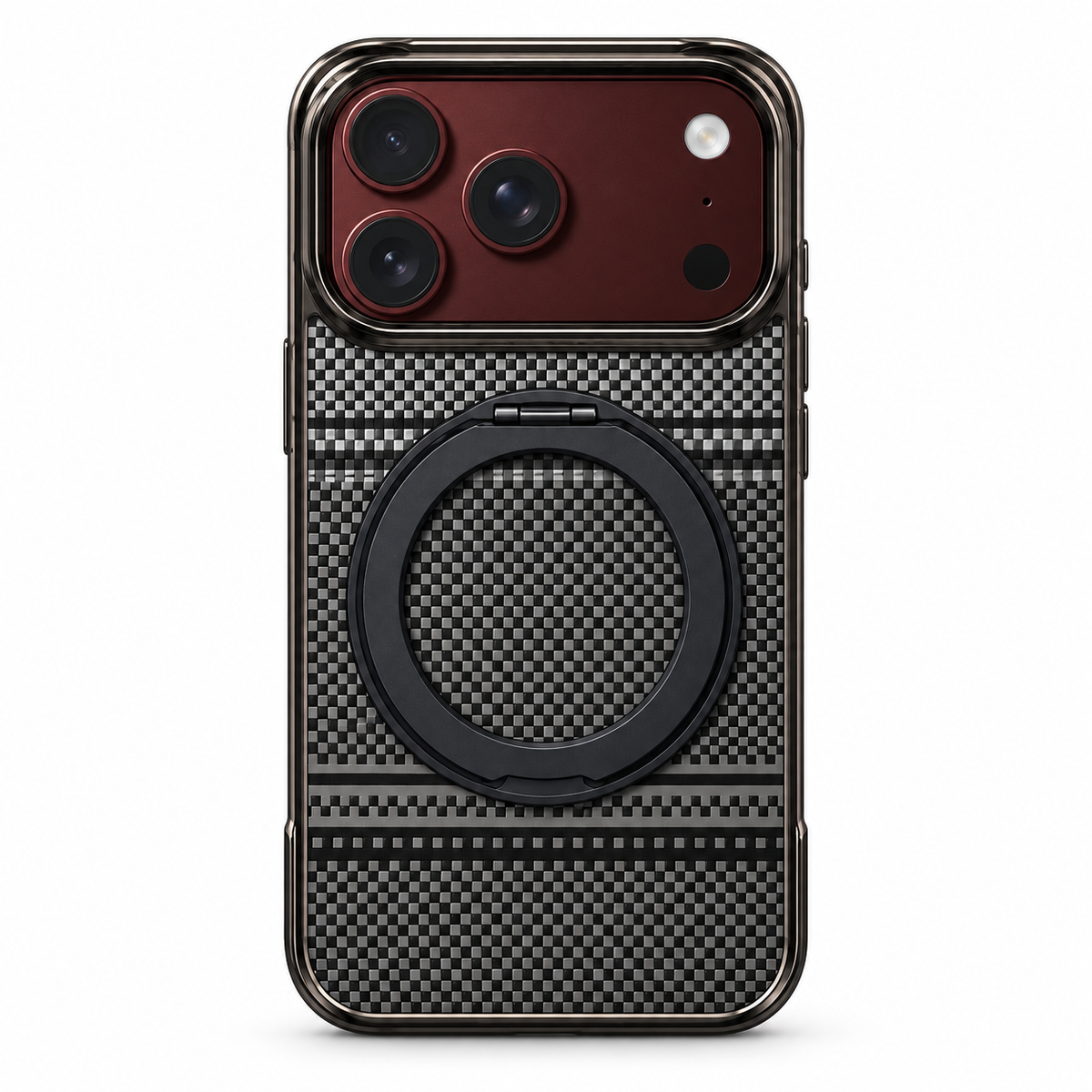 Premium iPhone Case Kevlar Magnetic Holder 360 Rotating Stand MagSafe Foldable Stand Cover Business Shockproof Slim Non Slip Durable Protective Phone Shell Case