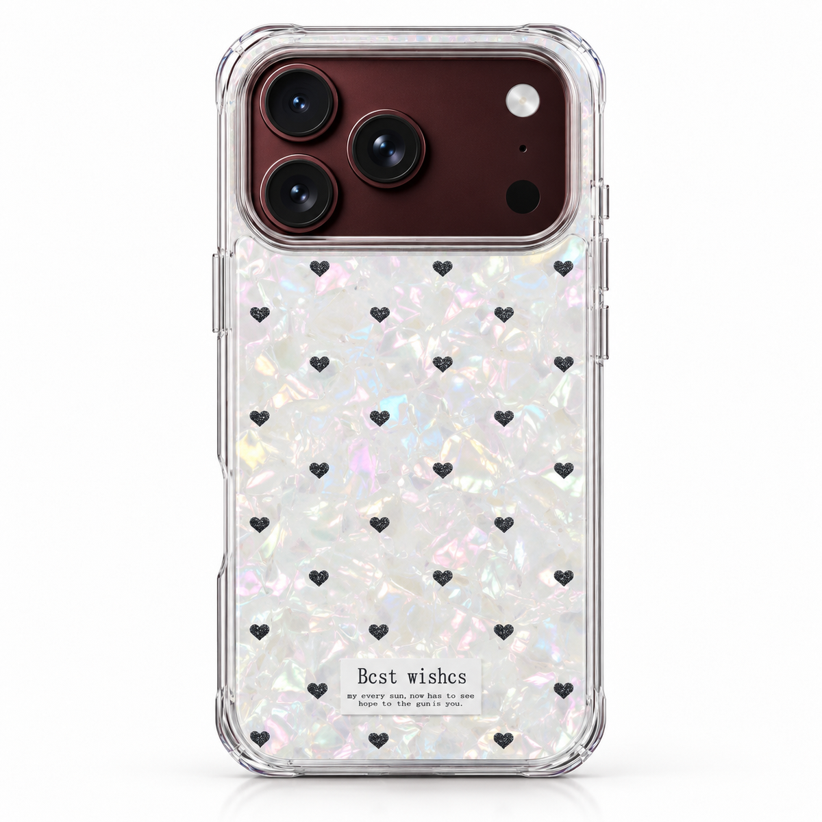 Premium iPhone Case Korean INS Butterfly Flower Heart Pattern Laser Acrylic Hard Shell Shockproof Folding Slim Anti Scratch Stylish Protective Phone Cover