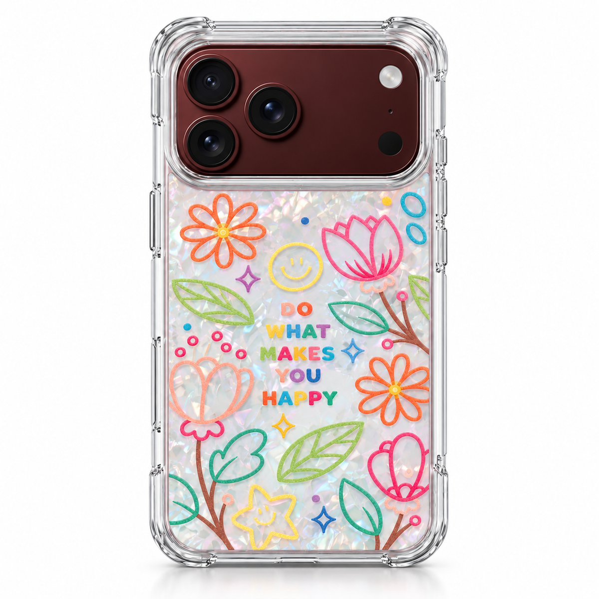 Premium iPhone Case Korean INS Butterfly Flower Heart Pattern Laser Acrylic Hard Shell Shockproof Folding Slim Anti Scratch Stylish Protective Phone Cover