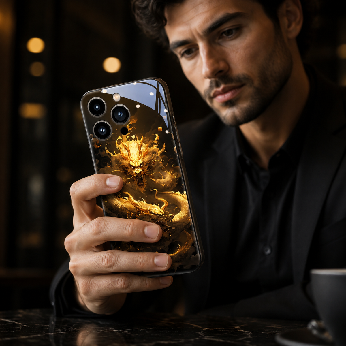 Premium iPhone Case LED Luminous Sound Reactive Tempered Glass Camera Protection Shockproof Protective Cover Slim Full Coverage Decorative Design Look