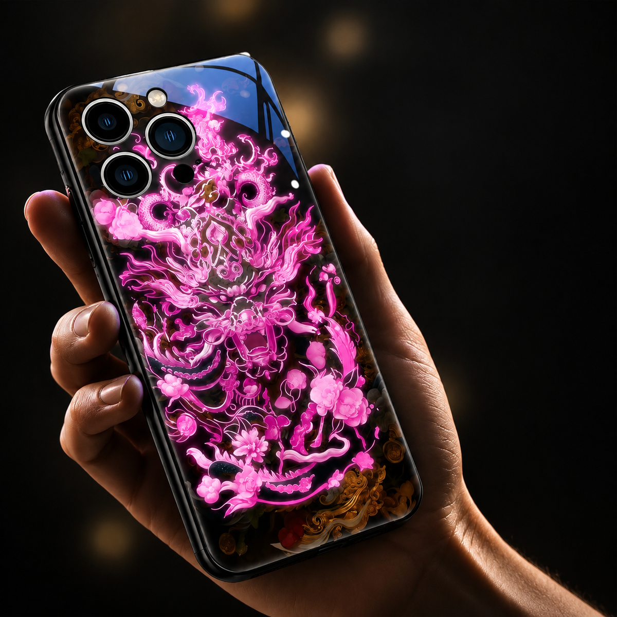 Premium iPhone Case LED Luminous Sound Reactive Tempered Glass Camera Protection Shockproof Protective Cover Slim Full Coverage Decorative Design Look