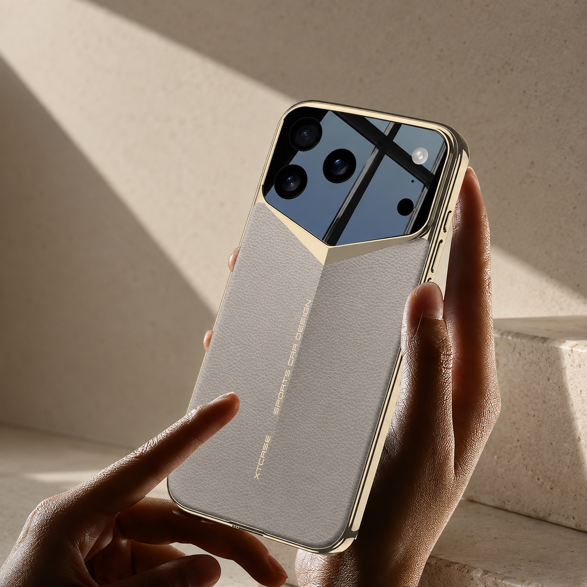 Premium iPhone Case Leather Hard Shell Camera Lens Protection Shockproof Anti Scratch Anti Fingerprint Non Slip Electroplated Slim Dustproof Protective Cover