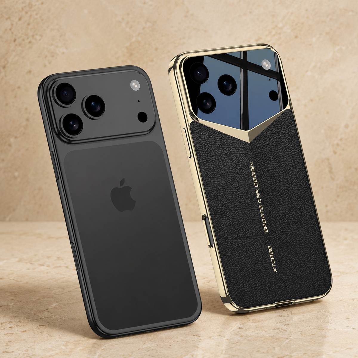 Premium iPhone Case Leather Hard Shell Camera Lens Protection Shockproof Anti Scratch Anti Fingerprint Non Slip Electroplated Slim Dustproof Protective Cover