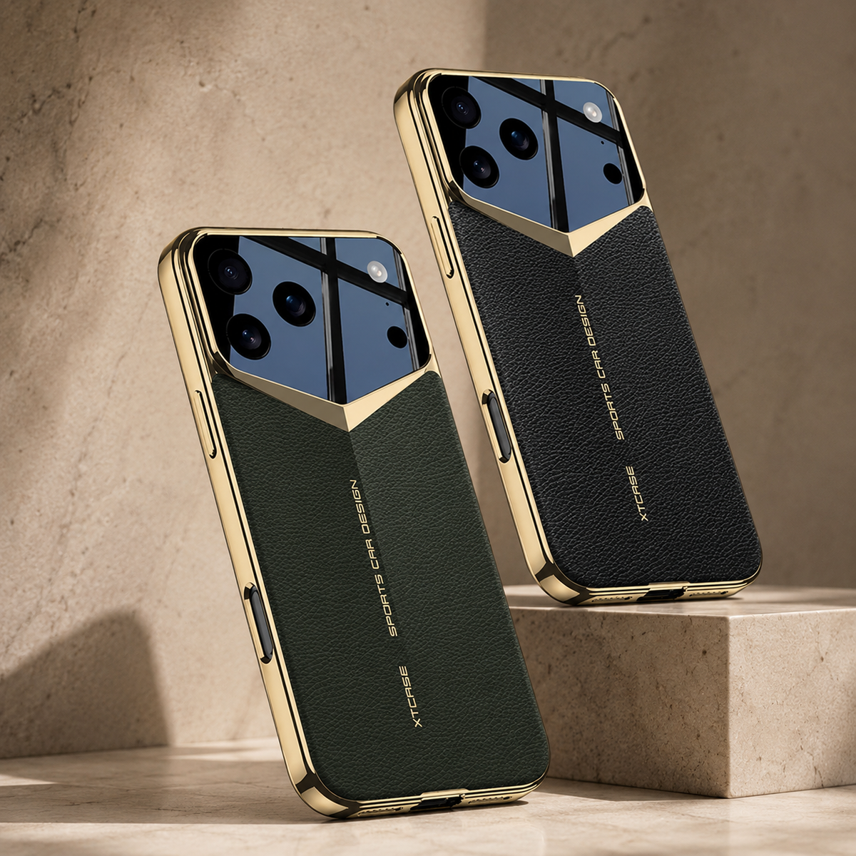 Premium iPhone Case Leather Hard Shell Camera Lens Protection Shockproof Anti Scratch Anti Fingerprint Non Slip Electroplated Slim Dustproof Protective Cover