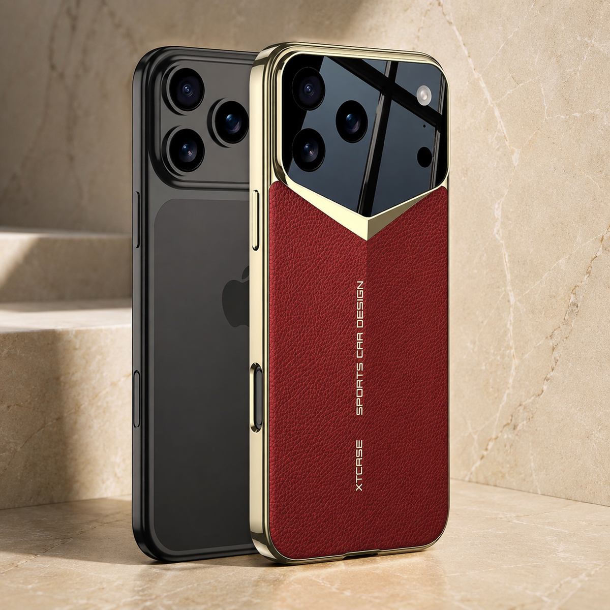 Premium iPhone Case Leather Hard Shell Camera Lens Protection Shockproof Anti Scratch Anti Fingerprint Non Slip Electroplated Slim Dustproof Protective Cover