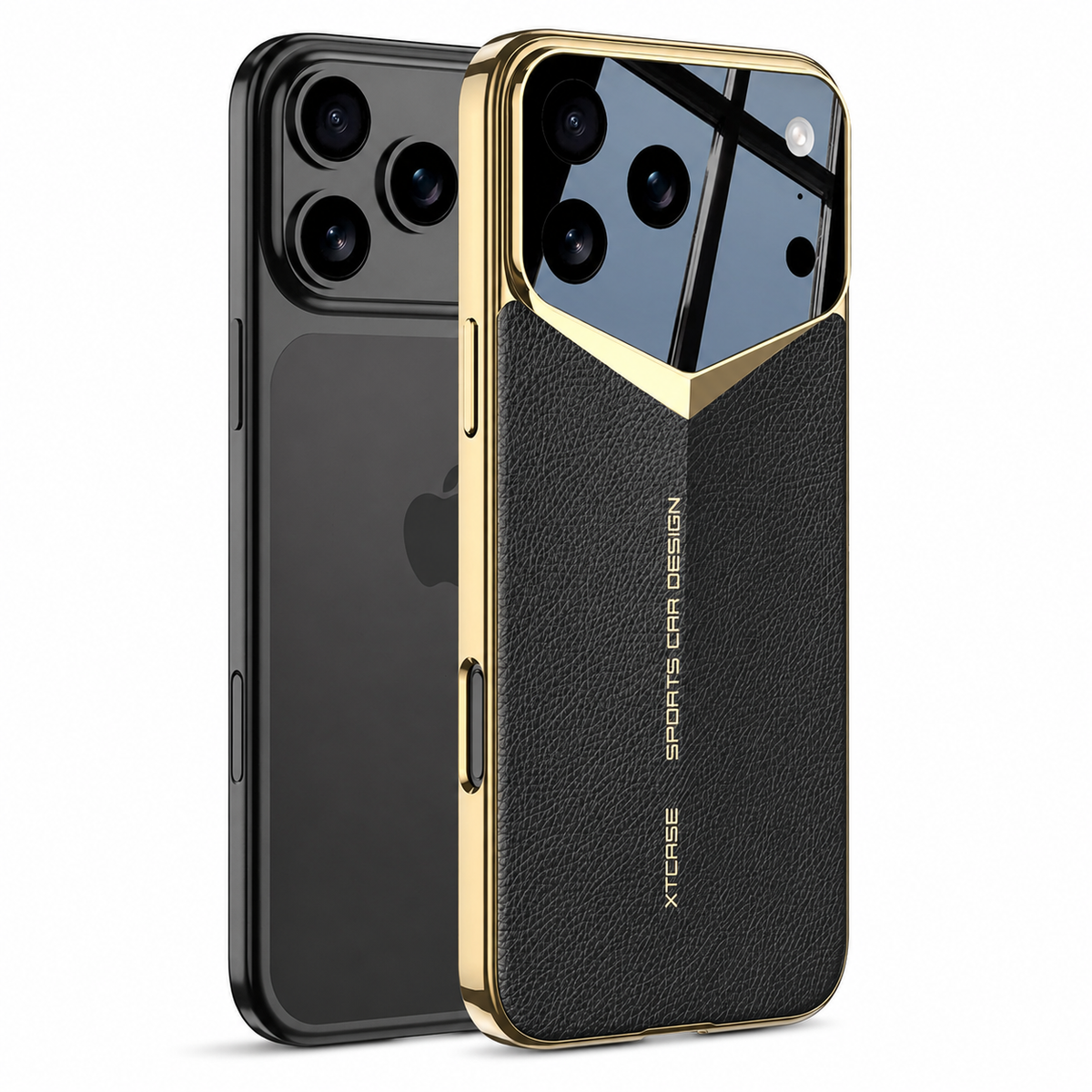 Premium iPhone Case Leather Hard Shell Camera Lens Protection Shockproof Anti Scratch Anti Fingerprint Non Slip Electroplated Slim Dustproof Protective Cover