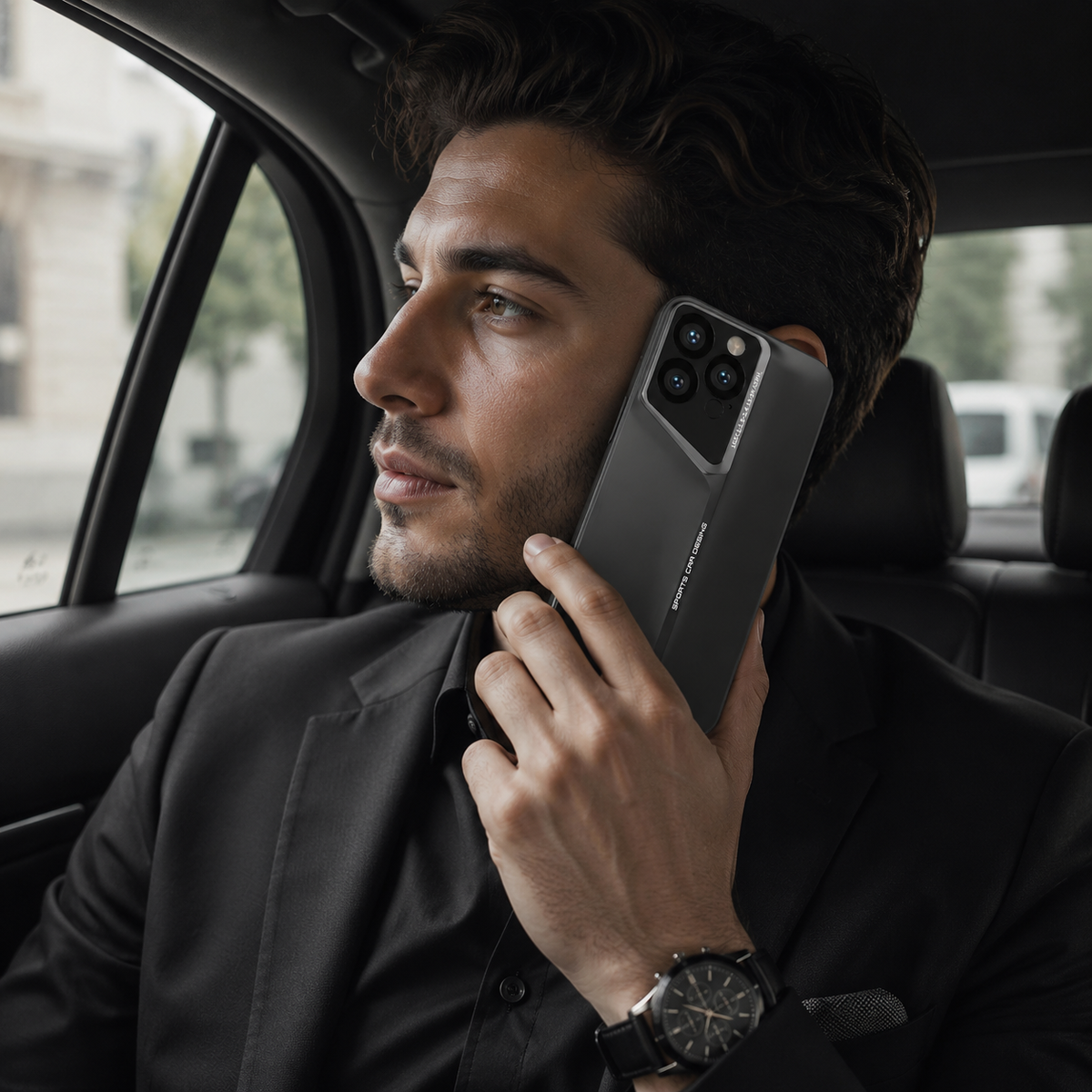 Premium iPhone Case Leather Magnetic Car Mount TPU Cover Shockproof Slim Anti Scratch Non Slip Protective Frame Full Coverage Everyday Protection Case