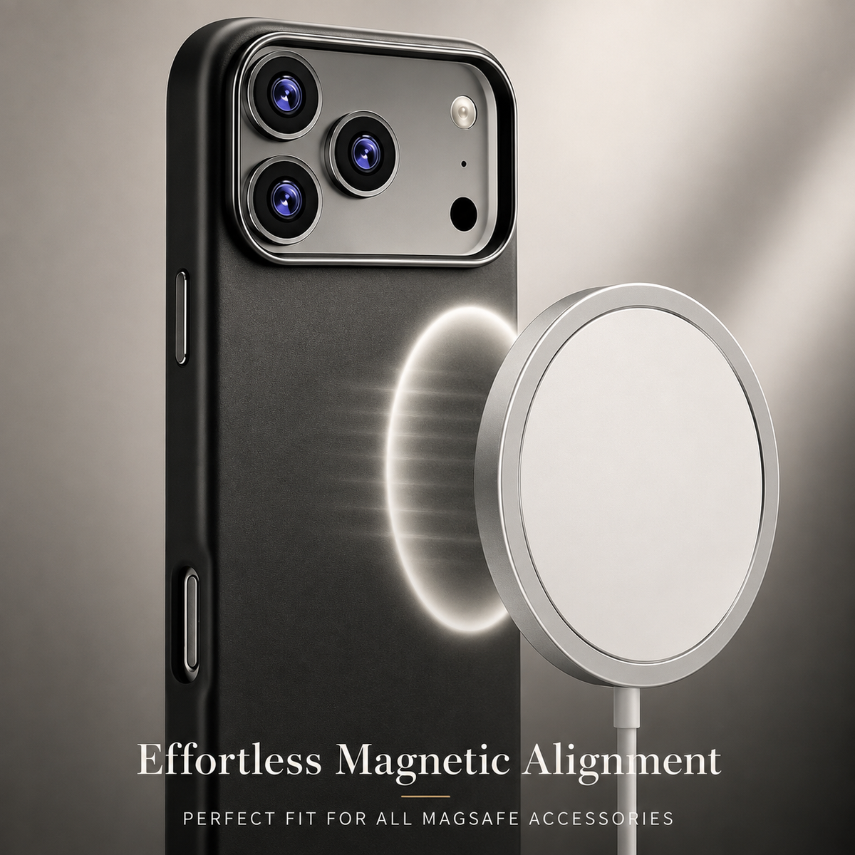 Premium iPhone Case Leather Magnetic Cover MagSafe Compatible Wireless Charging Anti Fingerprint Shockproof Full Protection Camera Access Slim Profile