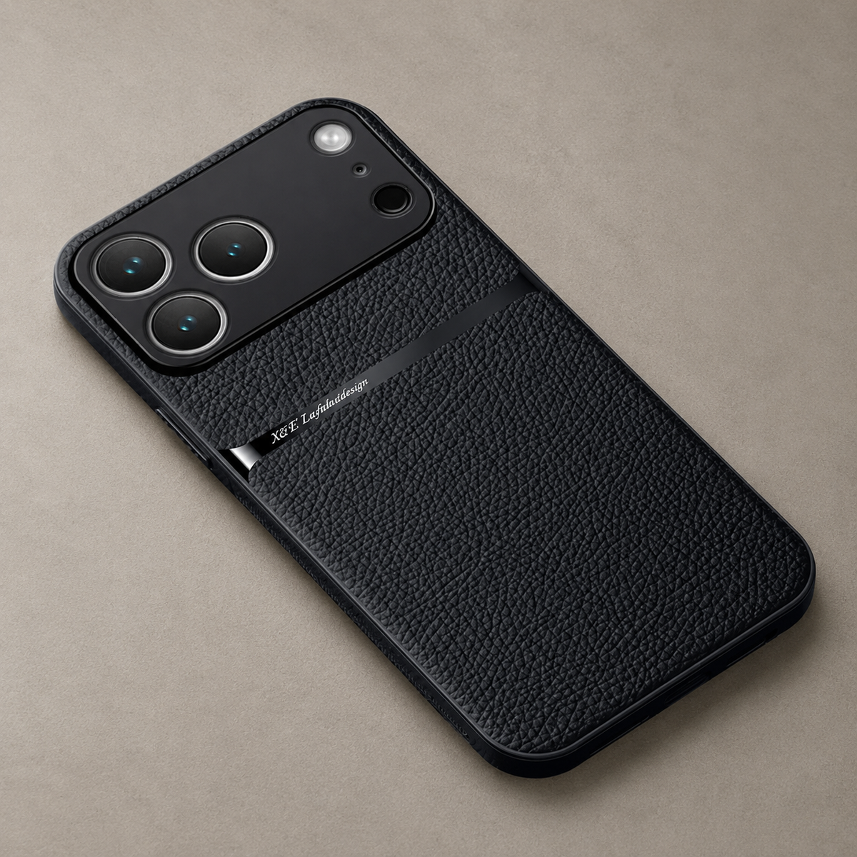 Premium iPhone Case Leather Pattern Shockproof Silicone Protective Cover Soft Non Slip Slim Lightweight Back Protection Reinforced Bumper Modern Armor Design