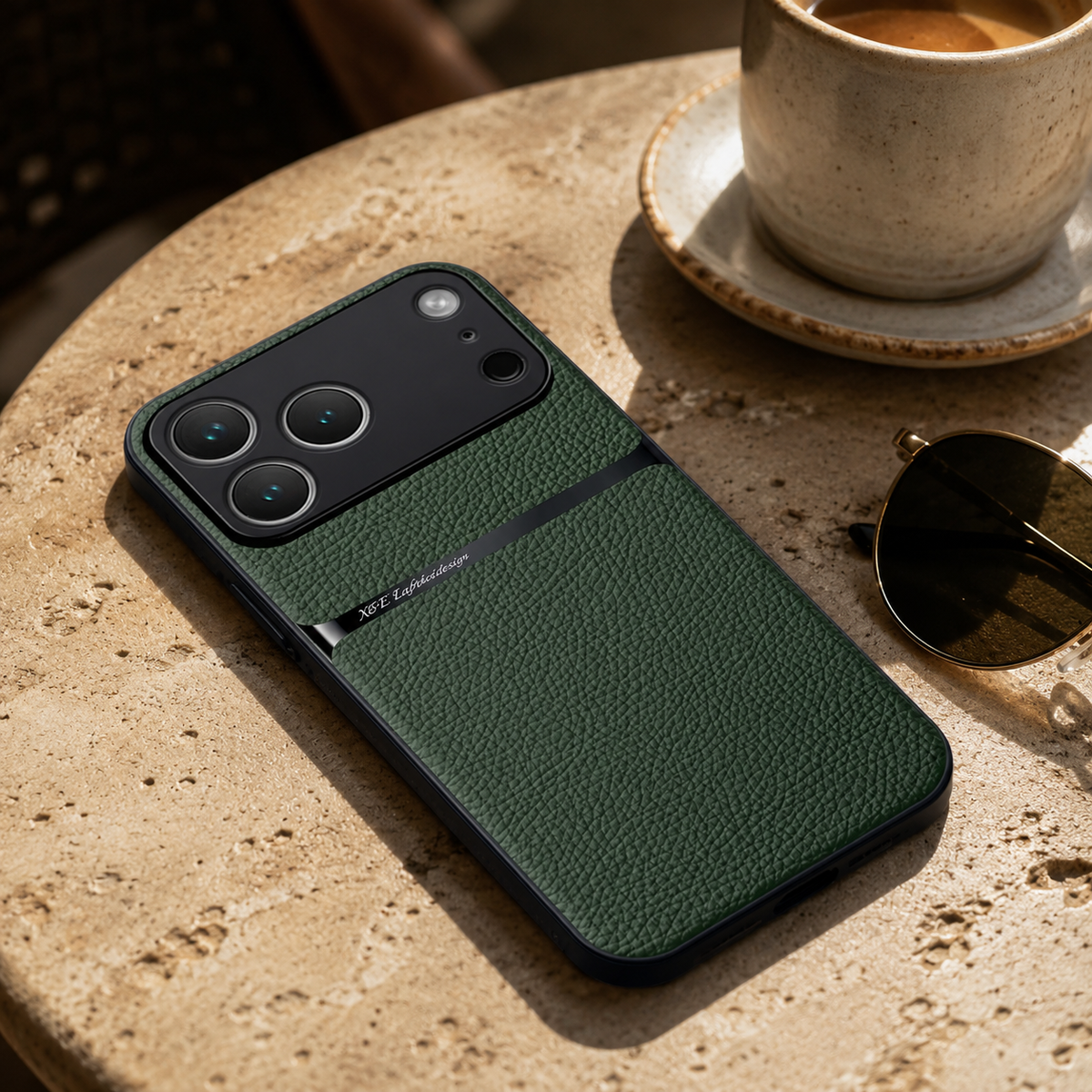 Premium iPhone Case Leather Pattern Shockproof Silicone Protective Cover Soft Non Slip Slim Lightweight Back Protection Reinforced Bumper Modern Armor Design
