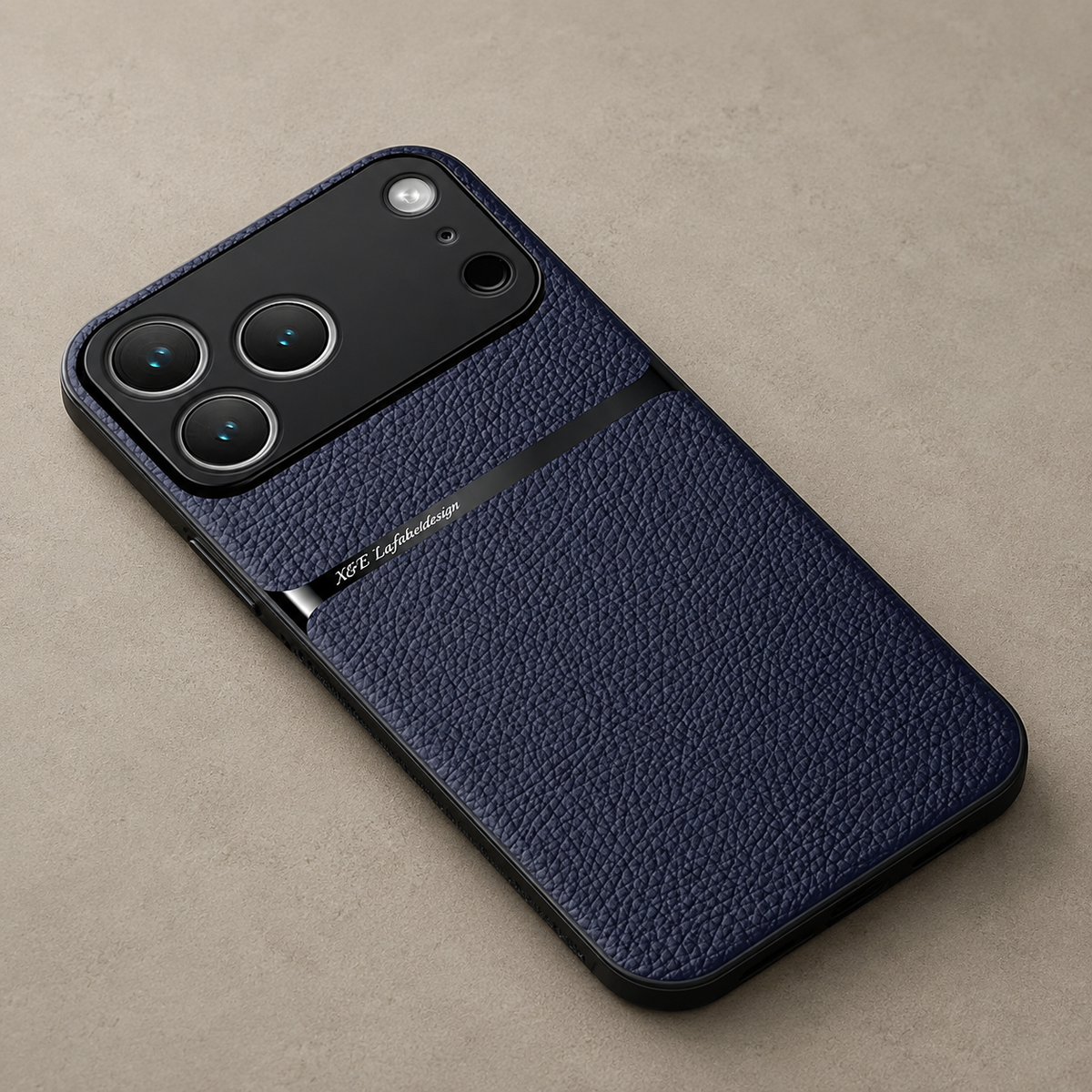 Premium iPhone Case Leather Pattern Shockproof Silicone Protective Cover Soft Non Slip Slim Lightweight Back Protection Reinforced Bumper Modern Armor Design