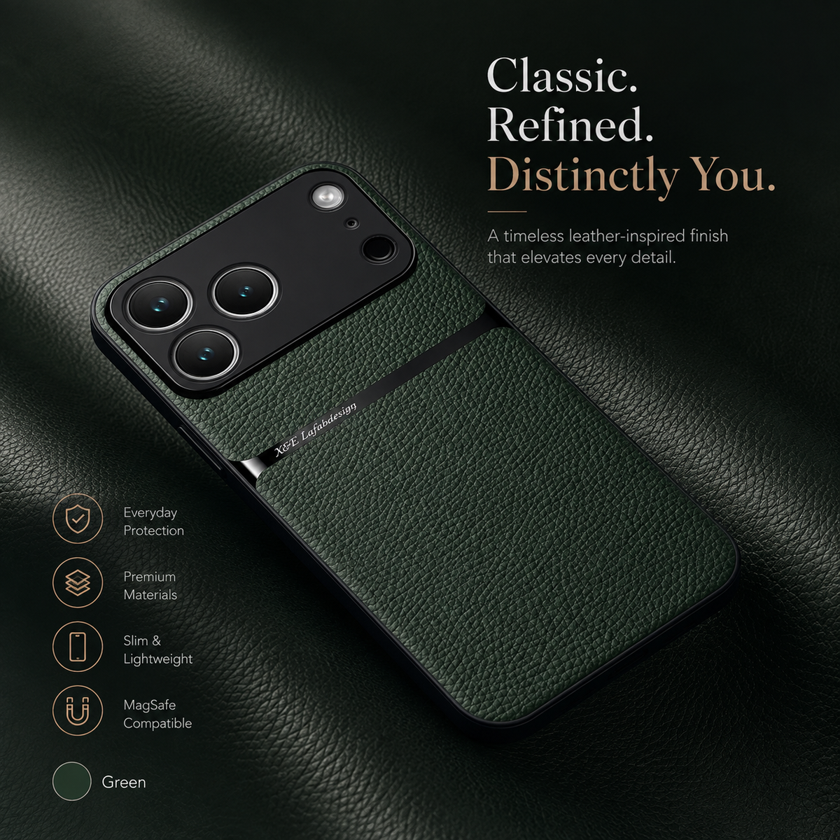 Premium iPhone Case Leather Pattern Shockproof Silicone Protective Cover Soft Non Slip Slim Lightweight Back Protection Reinforced Bumper Modern Armor Design