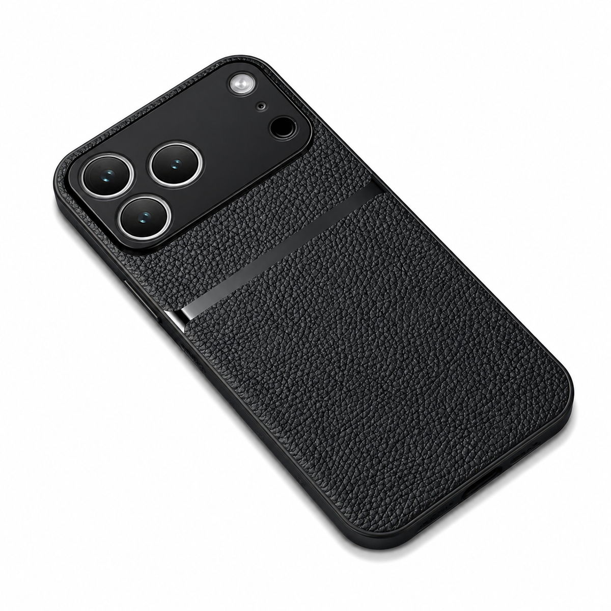 Premium iPhone Case Leather Pattern Shockproof Silicone Protective Cover Soft Non Slip Slim Lightweight Back Protection Reinforced Bumper Modern Armor Design