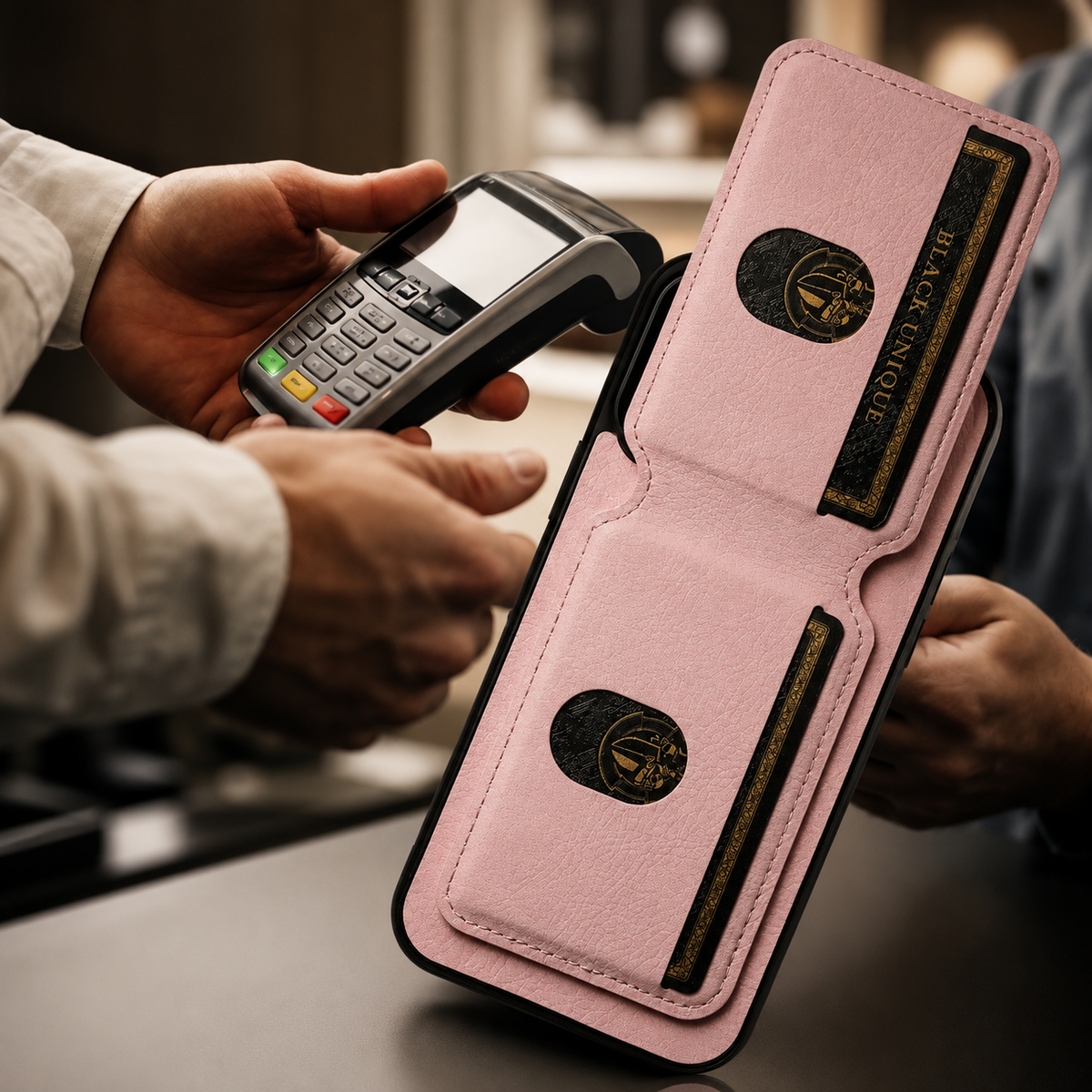 Premium iPhone Case Leather Wallet Card Holder Magnetic Closure Pocket Cover Full Coverage Anti Scratch Non Slip Slim Protective Design