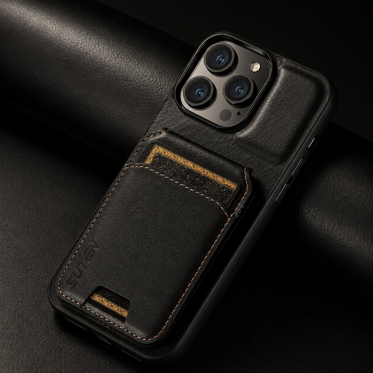 Premium iPhone Case Leather Wallet Card Holder Magnetic Closure Pocket Cover Full Coverage Anti Scratch Non Slip Slim Protective Design