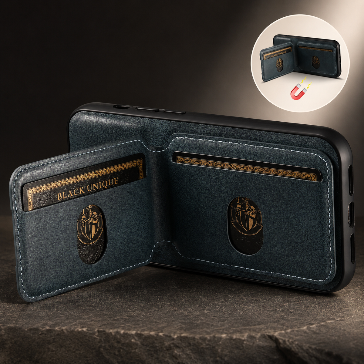Premium iPhone Case Leather Wallet Card Holder Magnetic Closure Pocket Cover Full Coverage Anti Scratch Non Slip Slim Protective Design