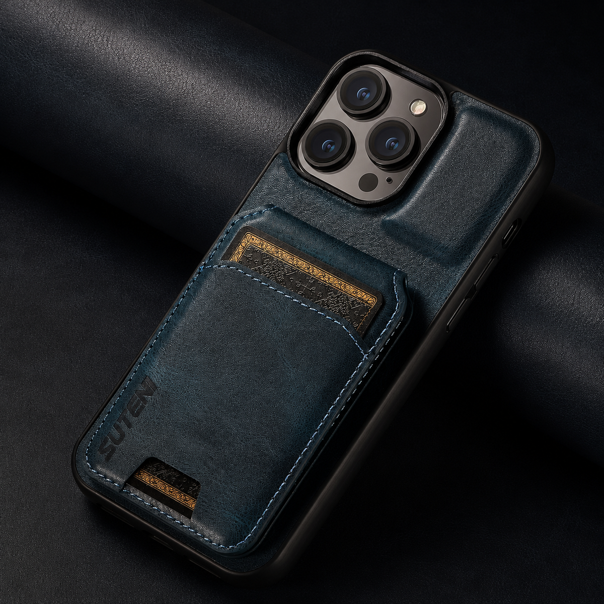 Premium iPhone Case Leather Wallet Card Holder Magnetic Closure Pocket Cover Full Coverage Anti Scratch Non Slip Slim Protective Design
