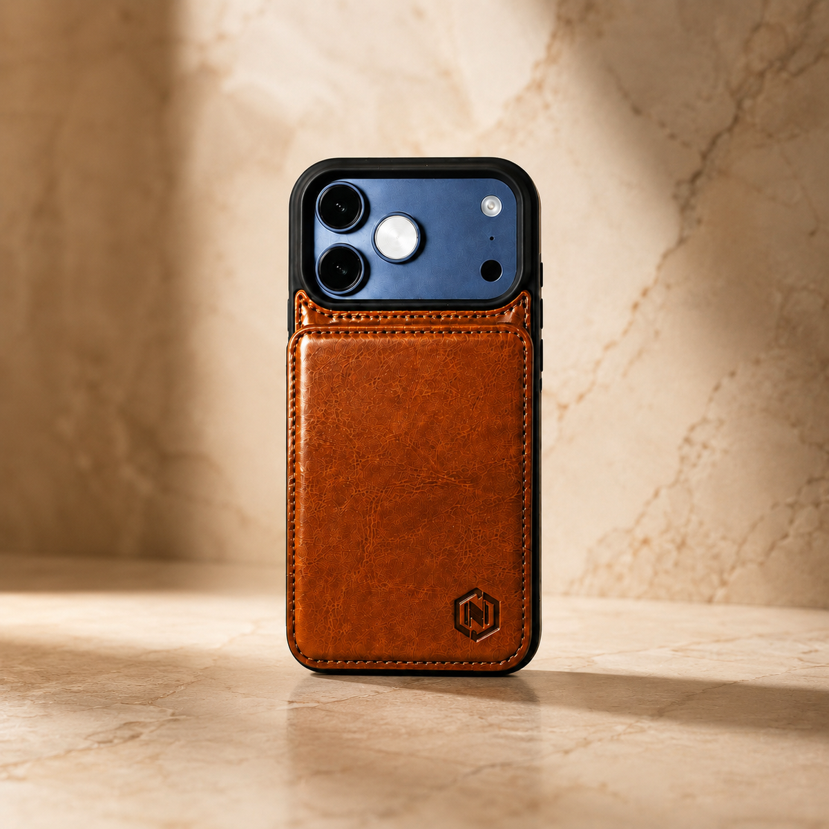 Premium iPhone Case Leather Wallet Card Holder Shockproof Protective Cover Business Slim Anti Scratch Non Slip Full Coverage Card Storage Case