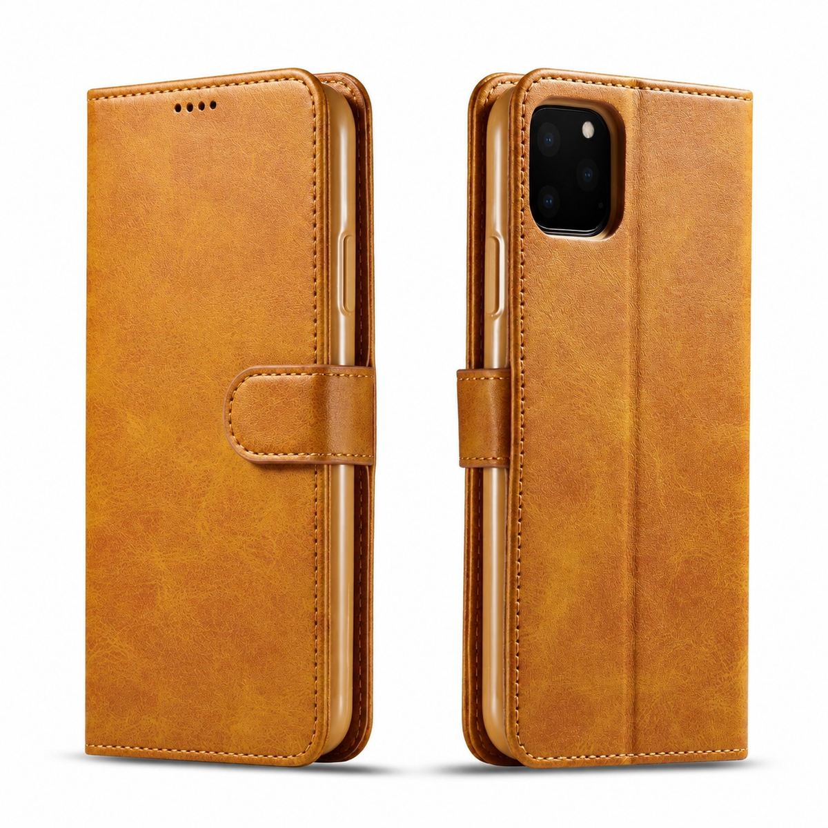 Premium iPhone Case Leather Wallet Flip Cover Card Holder Magnetic Closure Shockproof Full Body Camera Lens Protection Slim Elegant Design