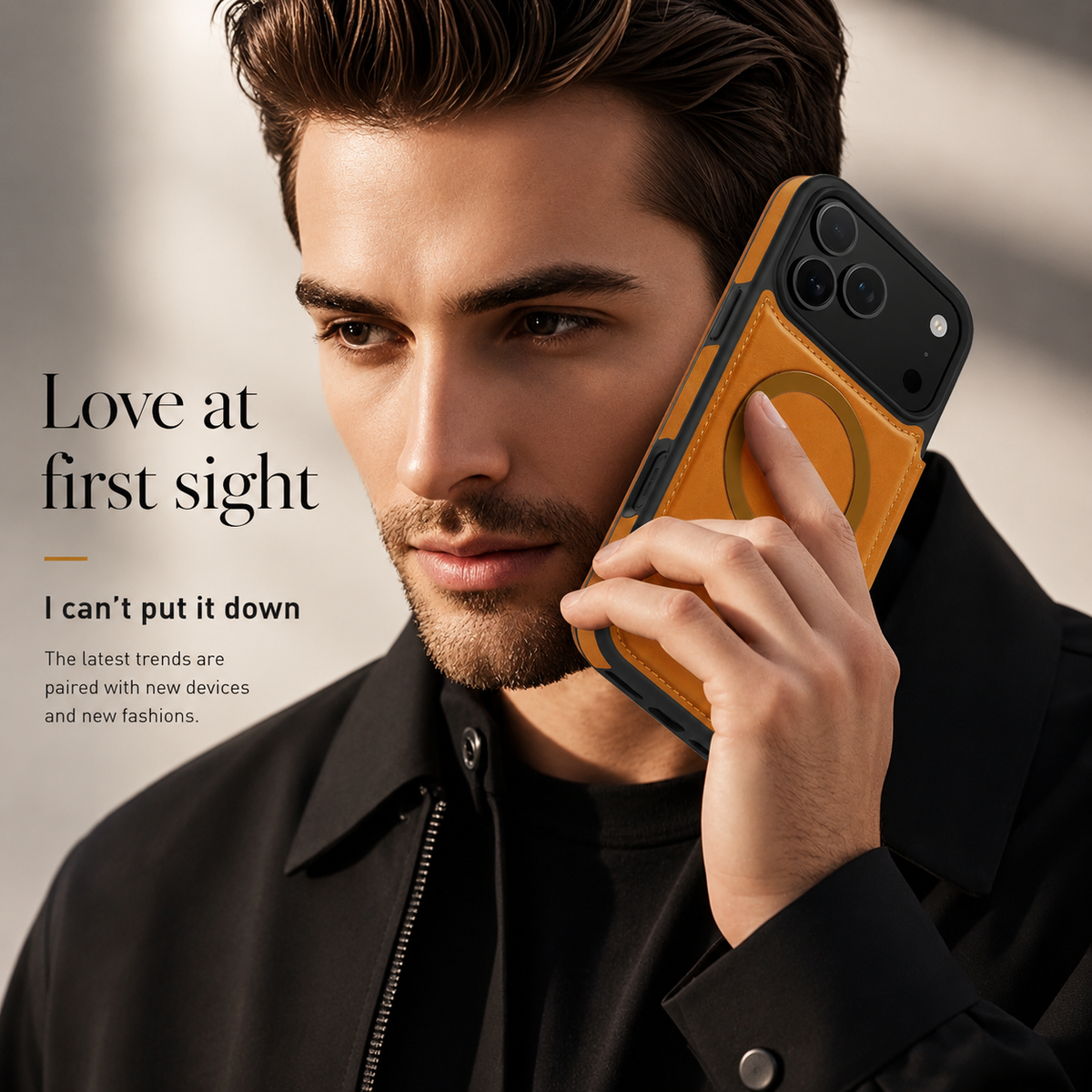Premium iPhone Case Leather Wallet Flip Magnetic Card Holder Wireless Charging Retro Business Full Coverage Anti Scratch Slim Protective Cover