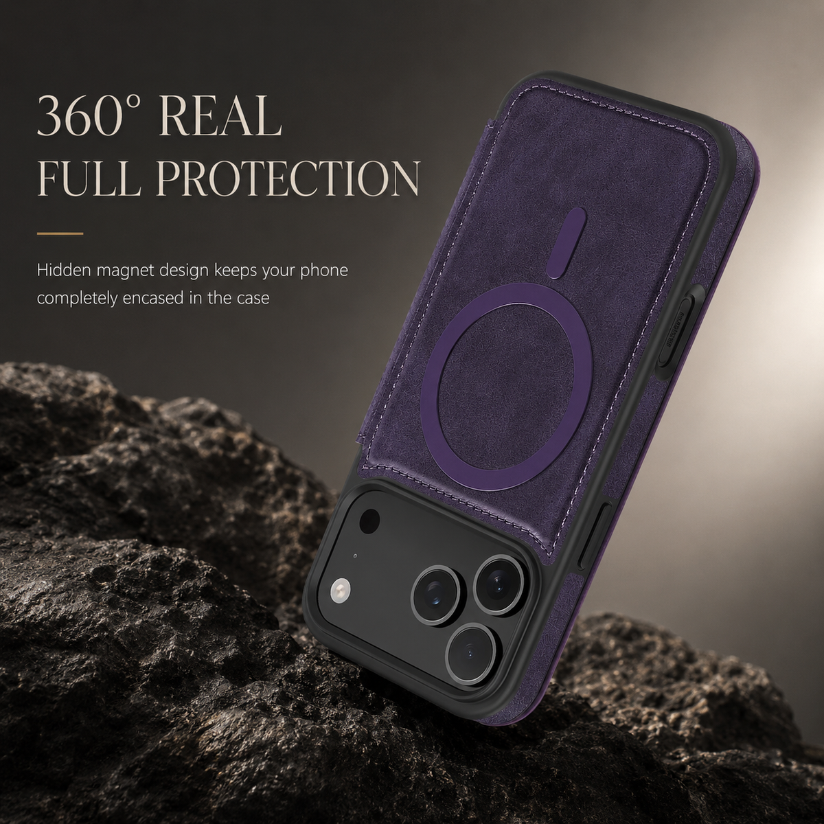 Premium iPhone Case Leather Wallet Flip Magnetic Card Holder Wireless Charging Retro Business Full Coverage Anti Scratch Slim Protective Cover