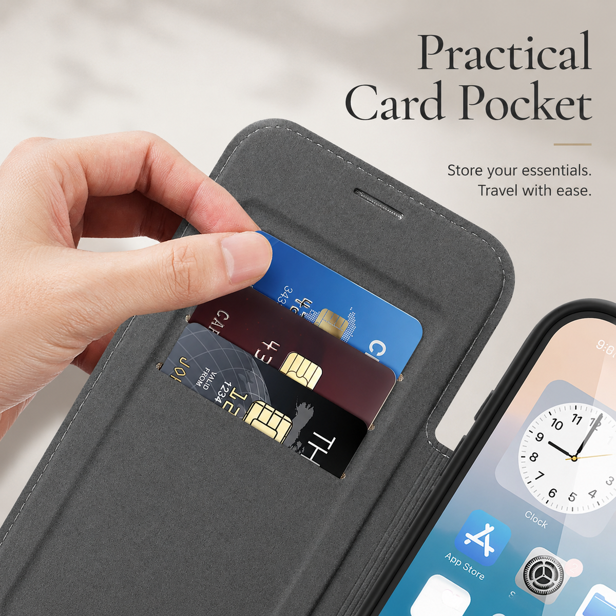 Premium iPhone Case Leather Wallet Flip Magnetic Card Holder Wireless Charging Retro Business Full Coverage Anti Scratch Slim Protective Cover