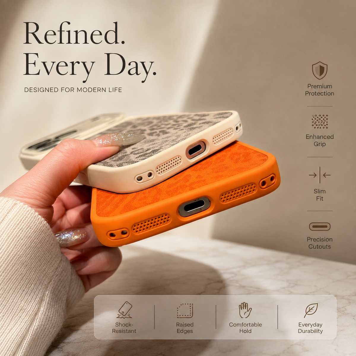 Premium iPhone Case Leopard Print Matte Shockproof Protective Cover Large Window Camera Lens Protection Anti Scratch Non Slip Lightweight Full Coverage Case