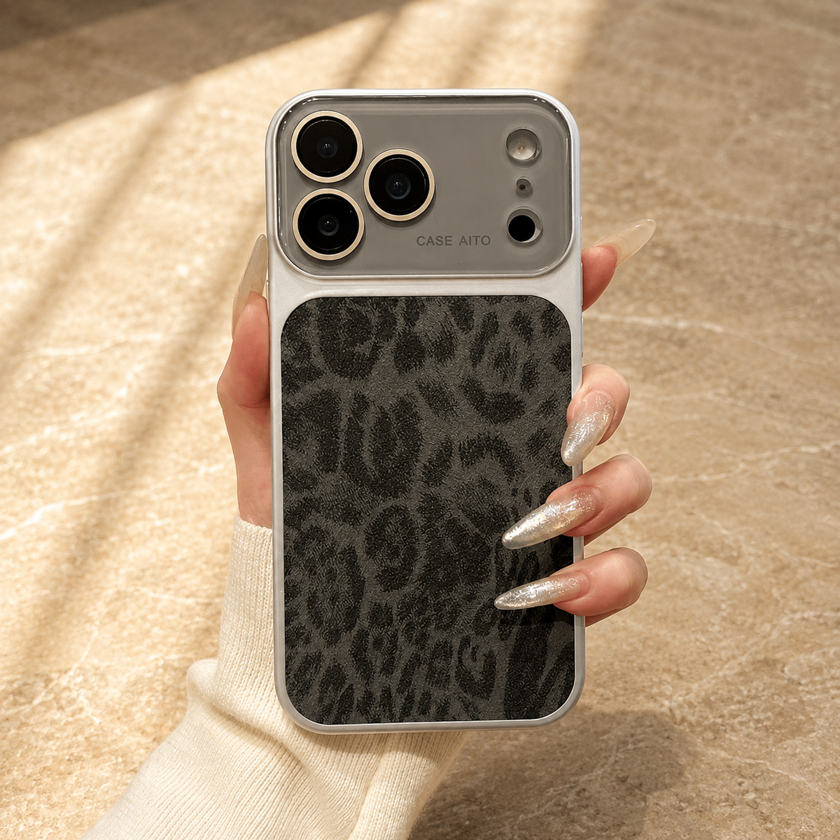 Premium iPhone Case Leopard Print Matte Shockproof Protective Cover Large Window Camera Lens Protection Anti Scratch Non Slip Lightweight Full Coverage Case
