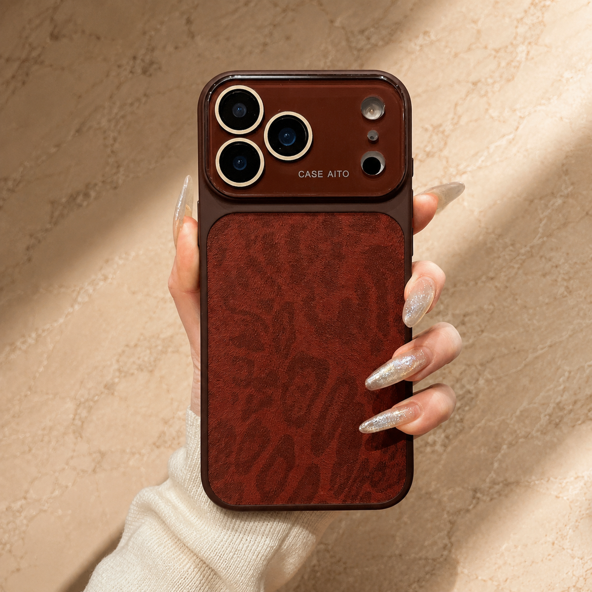 Premium iPhone Case Leopard Print Matte Shockproof Protective Cover Large Window Camera Lens Protection Anti Scratch Non Slip Lightweight Full Coverage Case