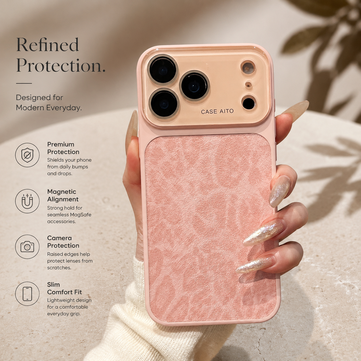 Premium iPhone Case Leopard Print Matte Shockproof Protective Cover Large Window Camera Lens Protection Anti Scratch Non Slip Lightweight Full Coverage Case
