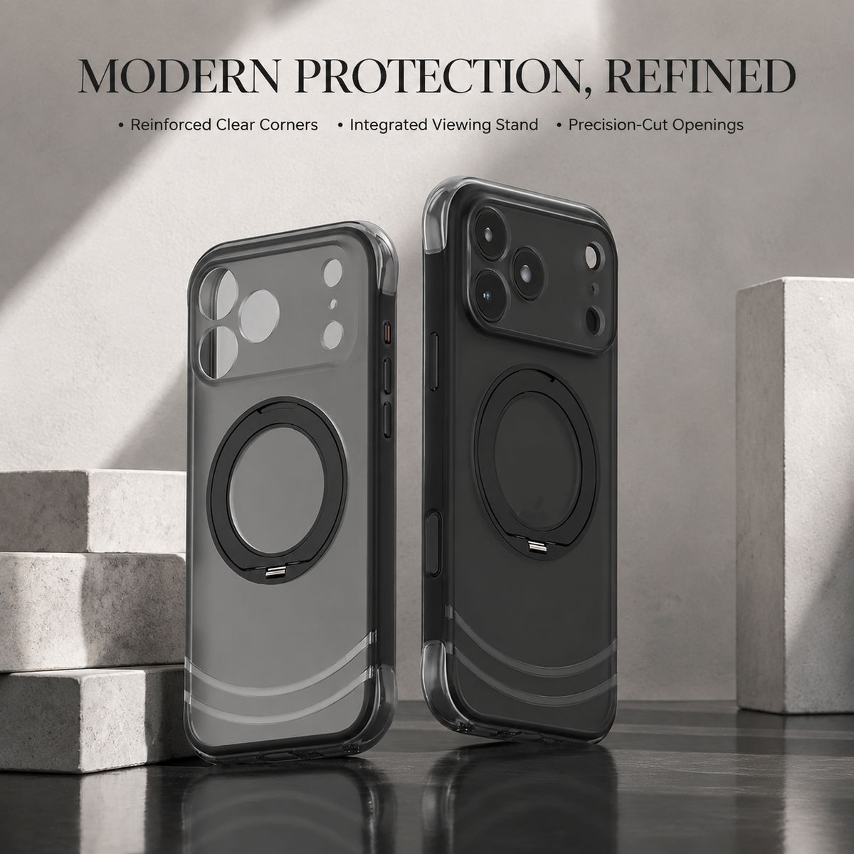 Premium iPhone Case Luxury 360 Rotating Magnetic Kickstand Skin Feel MagSafe AI Key Cover Shockproof Slim Fit Anti Drop Non Slip Durable Protective Phone Case