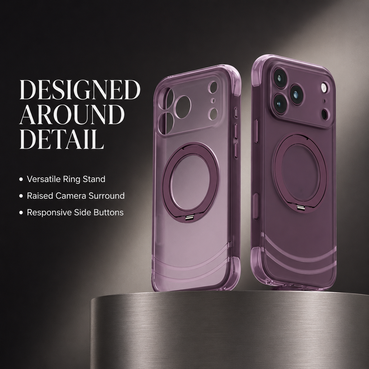 Premium iPhone Case Luxury 360 Rotating Magnetic Kickstand Skin Feel MagSafe AI Key Cover Shockproof Slim Fit Anti Drop Non Slip Durable Protective Phone Case