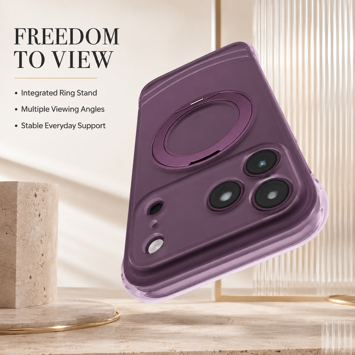 Premium iPhone Case Luxury 360 Rotating Magnetic Kickstand Skin Feel MagSafe AI Key Cover Shockproof Slim Fit Anti Drop Non Slip Durable Protective Phone Case
