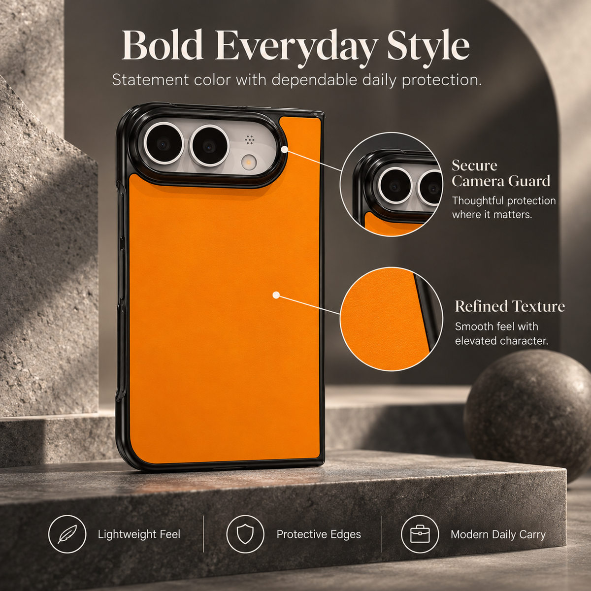 Premium iPhone Case Luxury Business Vegan Leather Sheepskin Foldable Cover Matte Shockproof Full Protection Slim Non Slip Durable Protective Phone Case