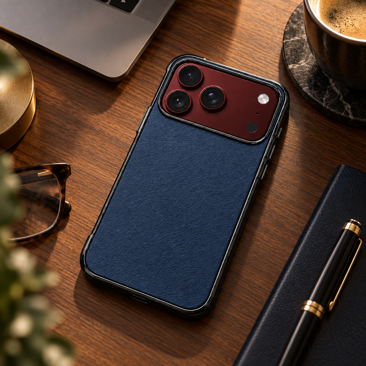 Premium iPhone Case Luxury Business Vegan Leather Sheepskin Foldable Cover Matte Shockproof Full Protection Slim Non Slip Durable Protective Phone Case