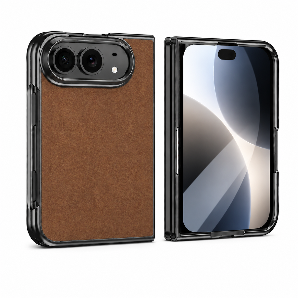 Premium iPhone Case Luxury Business Vegan Leather Sheepskin Foldable Cover Matte Shockproof Full Protection Slim Non Slip Durable Protective Phone Case