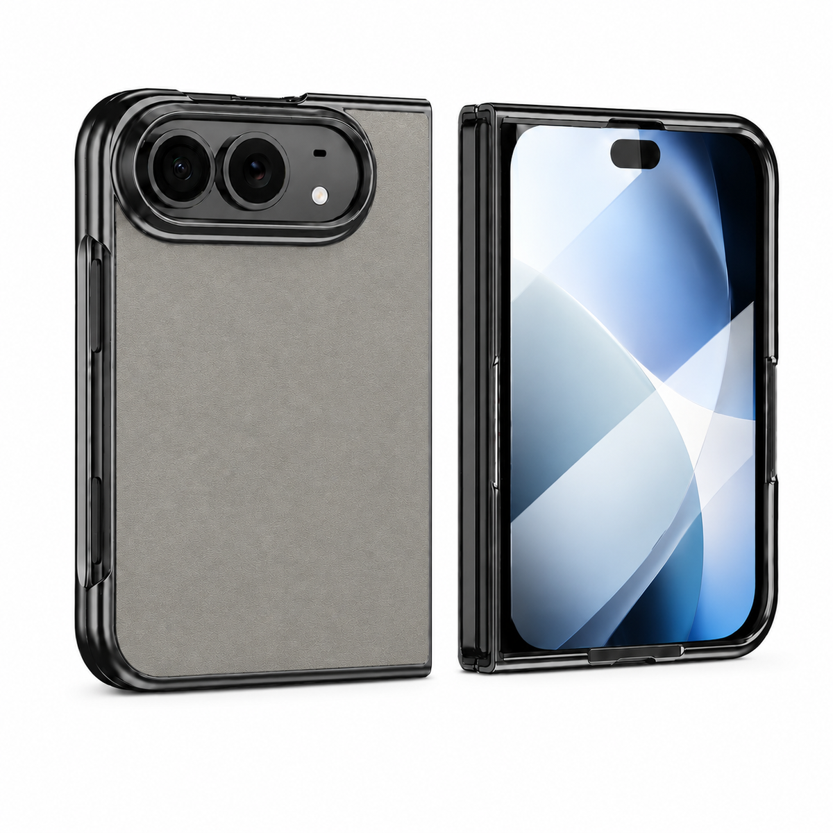 Premium iPhone Case Luxury Business Vegan Leather Sheepskin Foldable Cover Matte Shockproof Full Protection Slim Non Slip Durable Protective Phone Case