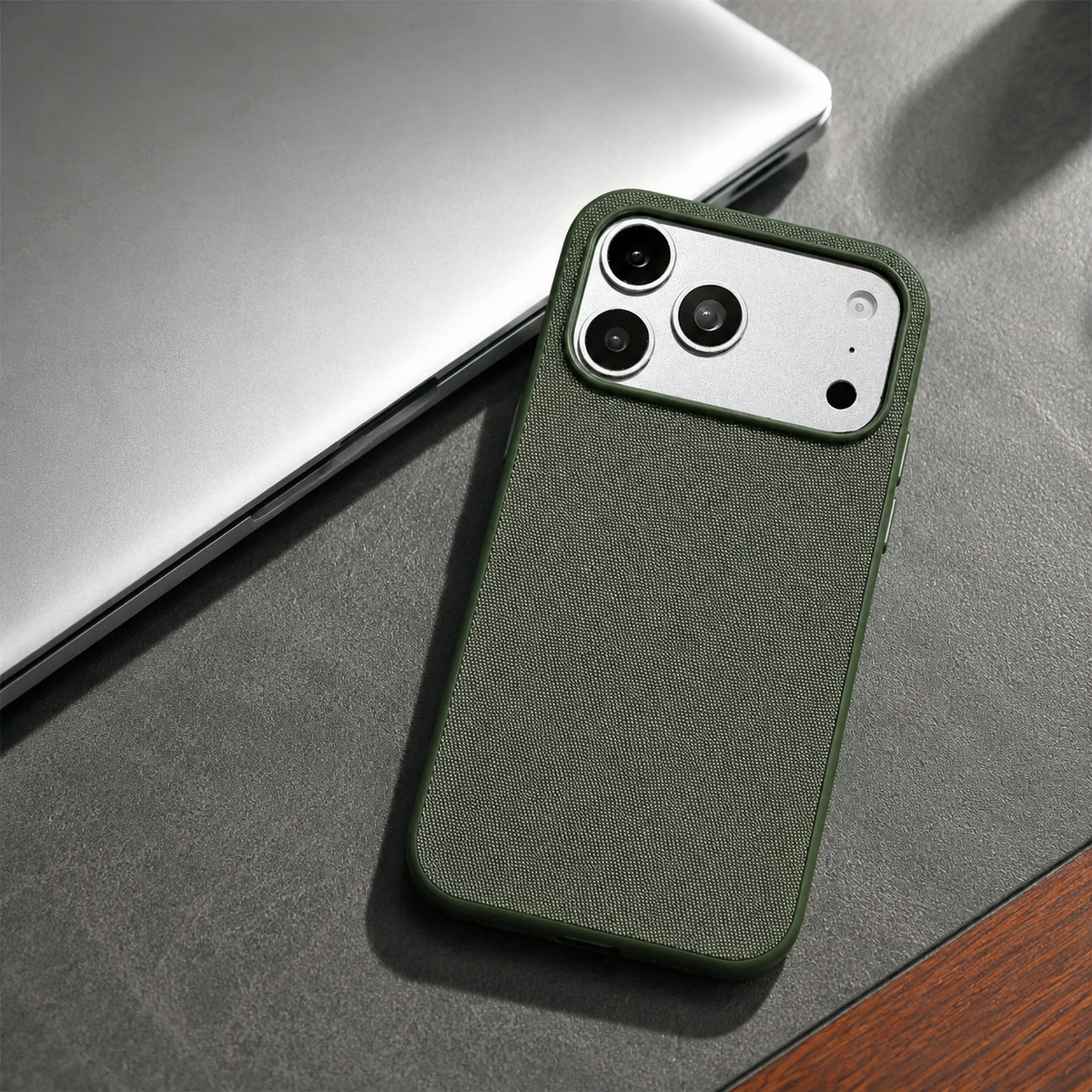 Premium iPhone Case Luxury Business Woven Magnetic Technical Fabric Card Pocket Anti Drop Shockproof Non Slip Slim Durable Protective Phone Cover Case
