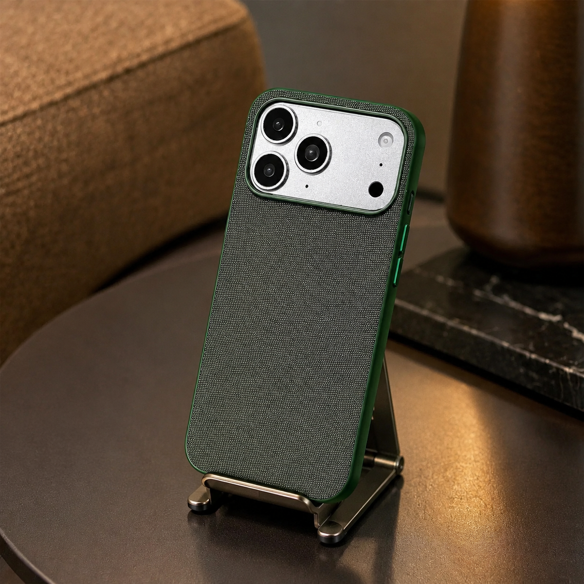 Premium iPhone Case Luxury Business Woven Magnetic Technical Fabric Card Pocket Anti Drop Shockproof Non Slip Slim Durable Protective Phone Cover Case