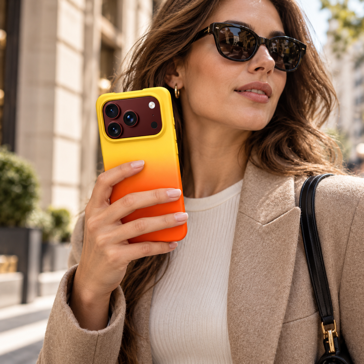 Premium iPhone Case Luxury Classic Gradient Dopamine Color Shockproof Folding Hard Back Slim Protective Anti Scratch Durable Stylish Phone Cover Case