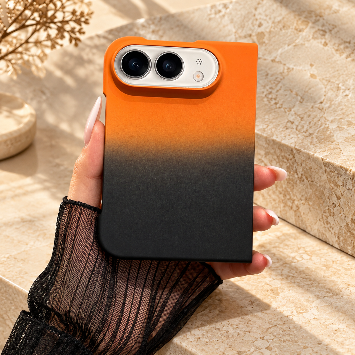 Premium iPhone Case Luxury Classic Gradient Dopamine Color Shockproof Folding Hard Back Slim Protective Anti Scratch Durable Stylish Phone Cover Case