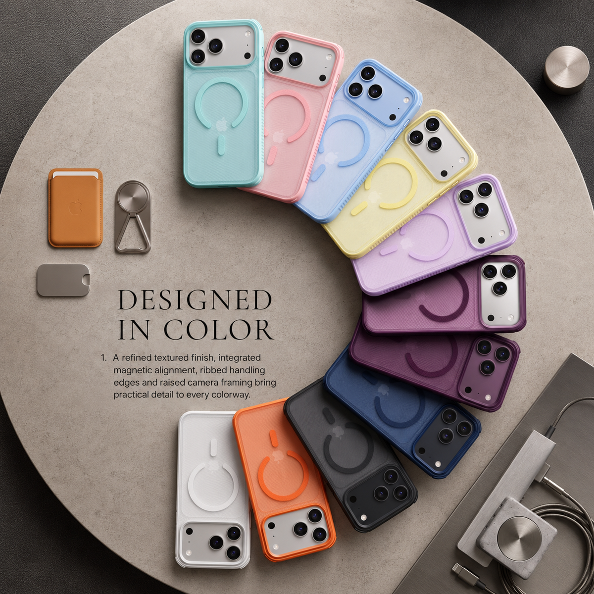 Premium iPhone Case Luxury Clear Matte Dotted Textured Bumper MagSafe Magnetic Shockproof Anti Drop Slim Non Slip Durable Protective Phone Cover Shell Case