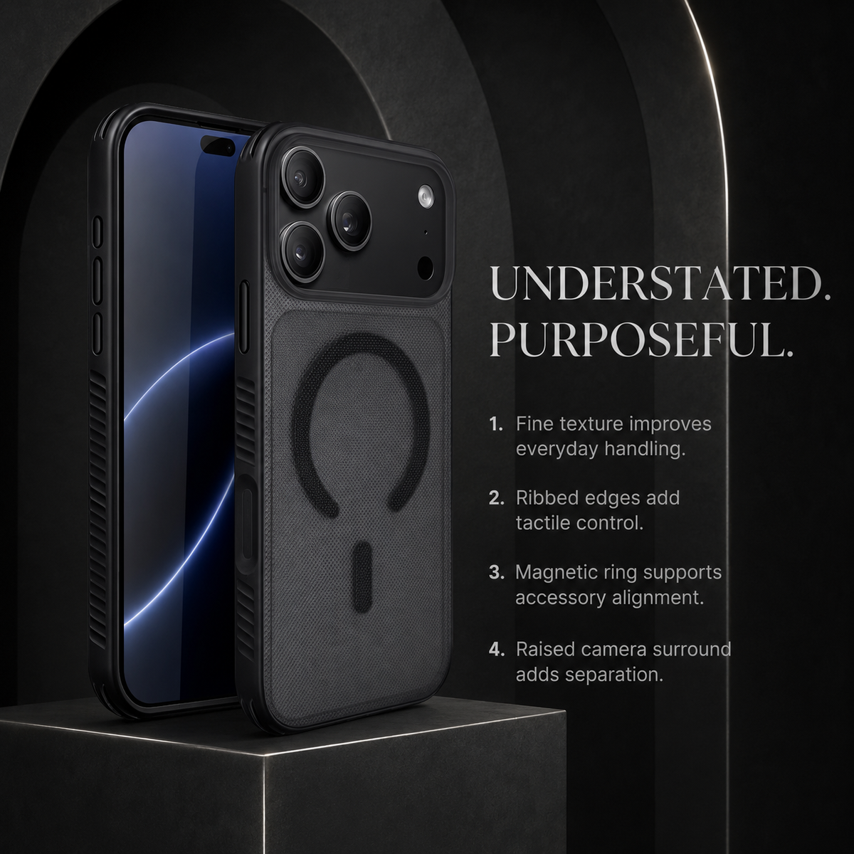 Premium iPhone Case Luxury Clear Matte Dotted Textured Bumper MagSafe Magnetic Shockproof Anti Drop Slim Non Slip Durable Protective Phone Cover Shell Case
