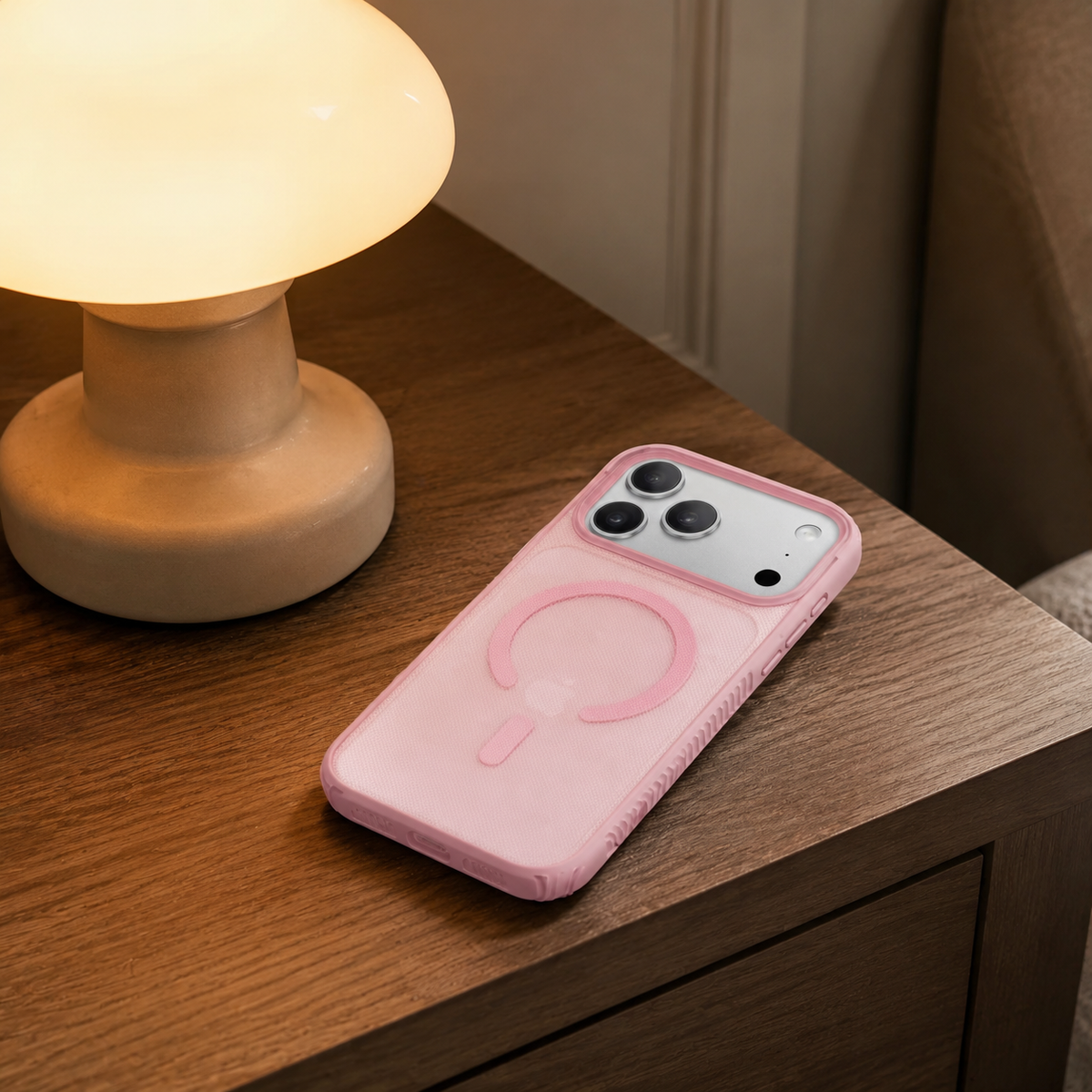 Premium iPhone Case Luxury Clear Matte Dotted Textured Bumper MagSafe Magnetic Shockproof Anti Drop Slim Non Slip Durable Protective Phone Cover Shell Case