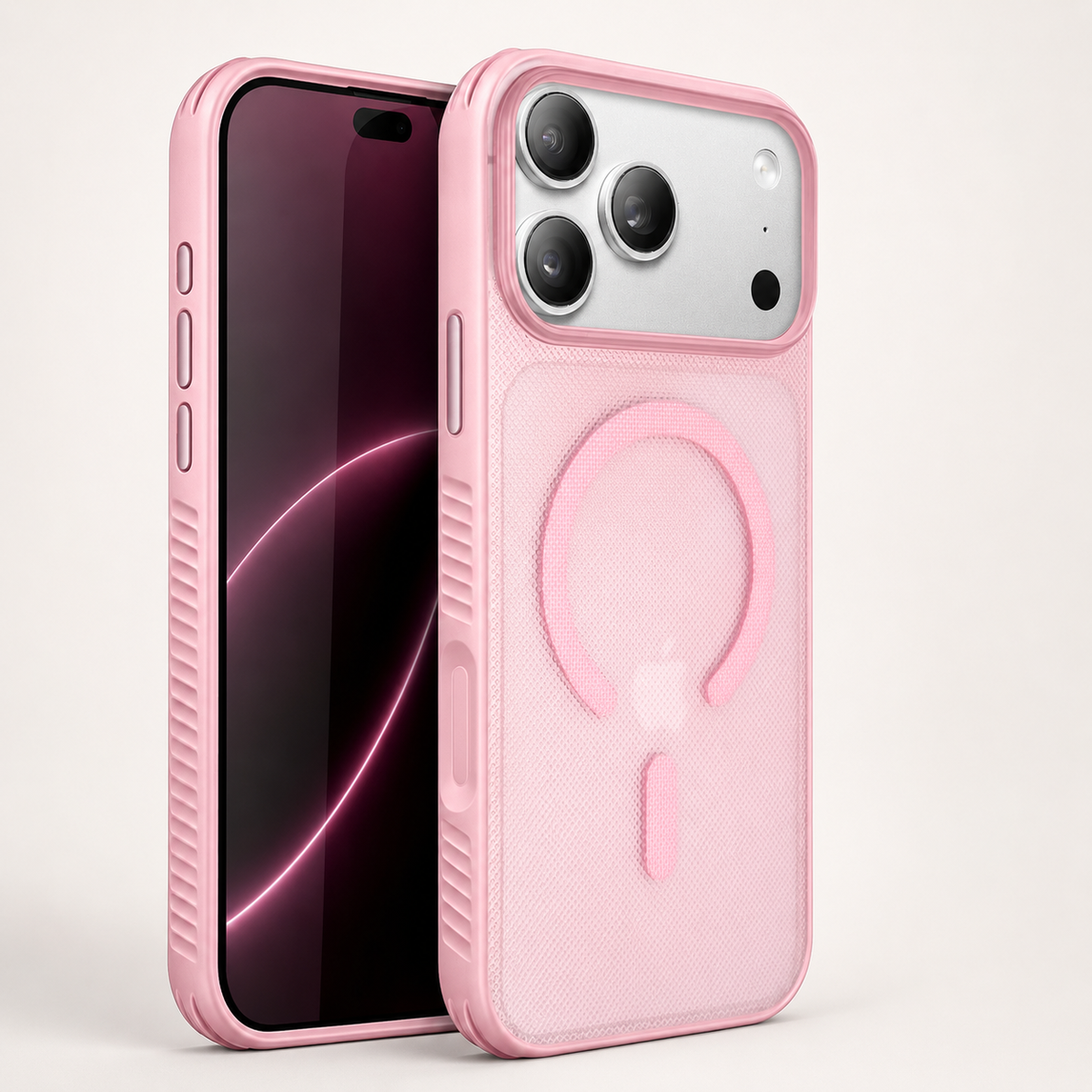 Premium iPhone Case Luxury Clear Matte Dotted Textured Bumper MagSafe Magnetic Shockproof Anti Drop Slim Non Slip Durable Protective Phone Cover Shell Case