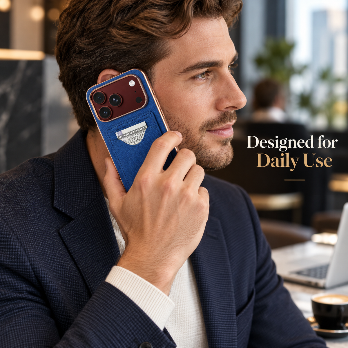 Premium iPhone Case Luxury Electroplating Matte Card Slot Holder Screen Protector Foldable Cover Shockproof Slim Durable Full Protective Phone Cover Case