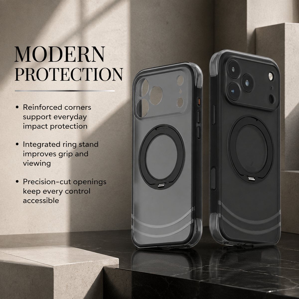Premium iPhone Case Luxury MagSafe 360 Rotating Kickstand Skin Feel AI Key Cover Shockproof Anti Drop Slim Fit Non Slip Durable Protective Phone Cover Case