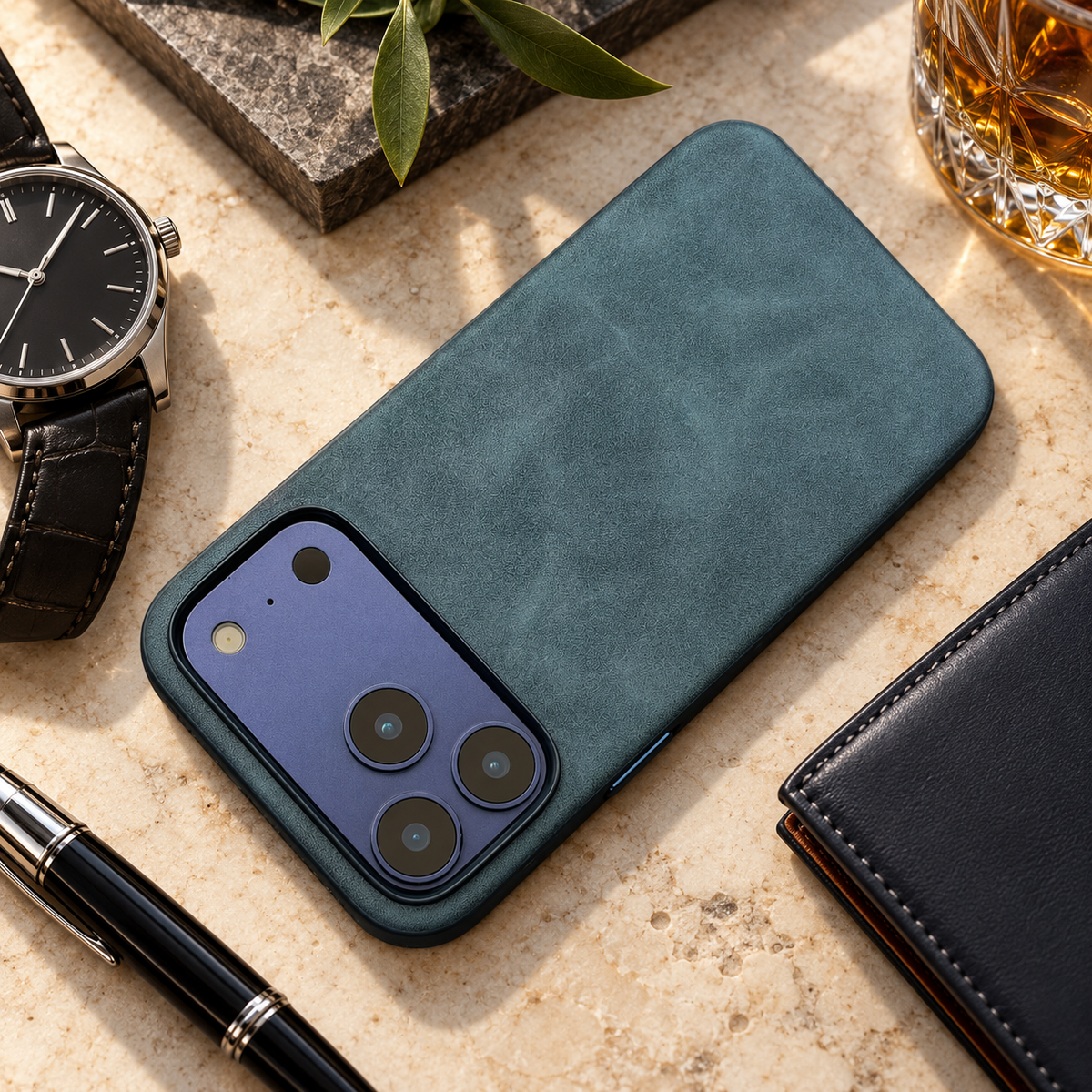 Premium iPhone Case Luxury Retro Leather Matte Smooth Skin Feel Soft Touch Shockproof Slim Non Slip Anti Scratch Durable Protective Phone Back Cover Case