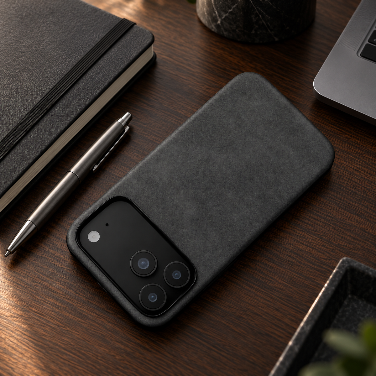 Premium iPhone Case Luxury Retro Leather Matte Smooth Skin Feel Soft Touch Shockproof Slim Non Slip Anti Scratch Durable Protective Phone Back Cover Case