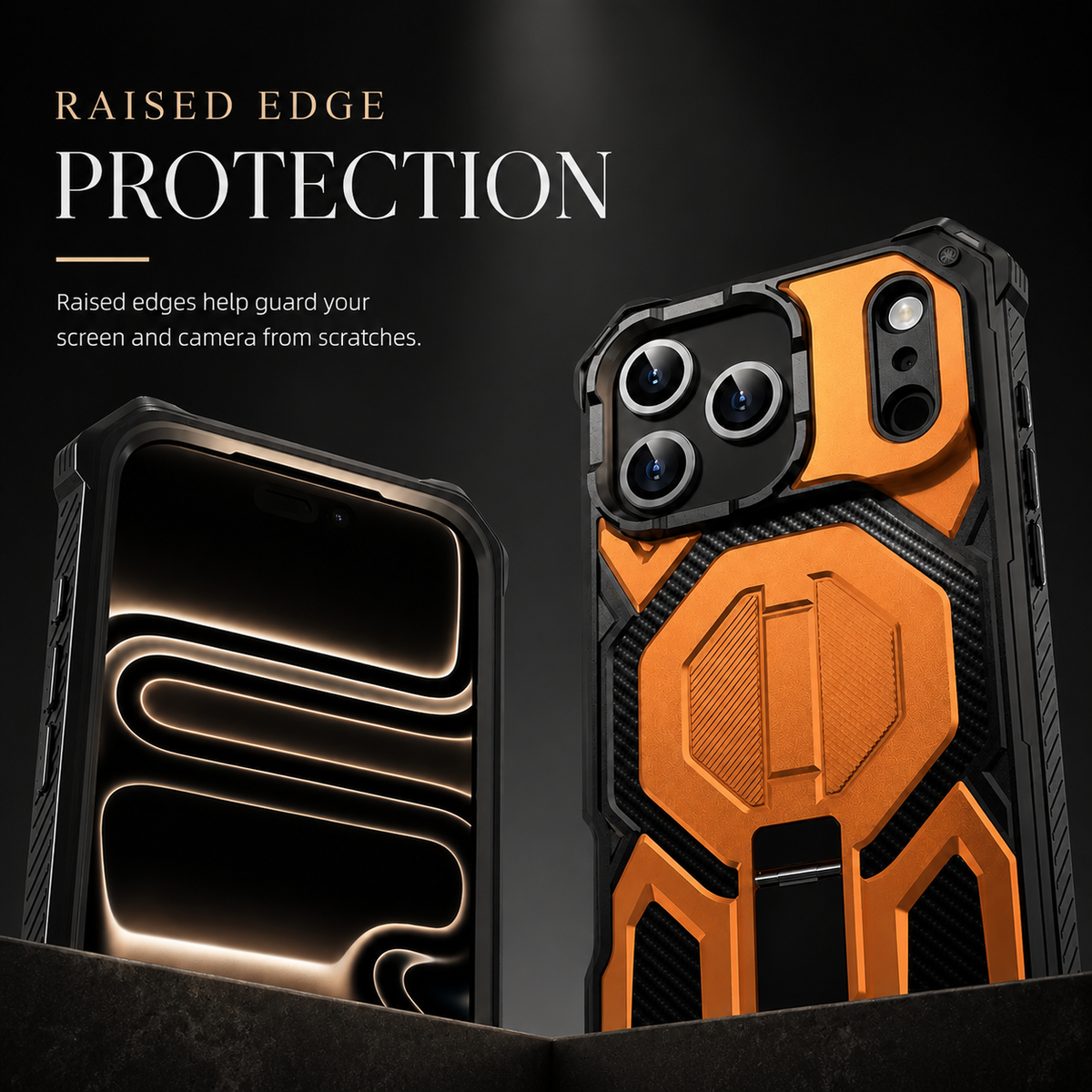 Premium iPhone Case Lychee Texture Leather MagSafe Cover Shockproof Alloy Camera Lens Guard Anti Scratch Anti Fingerprint Slim Lightweight Case Design